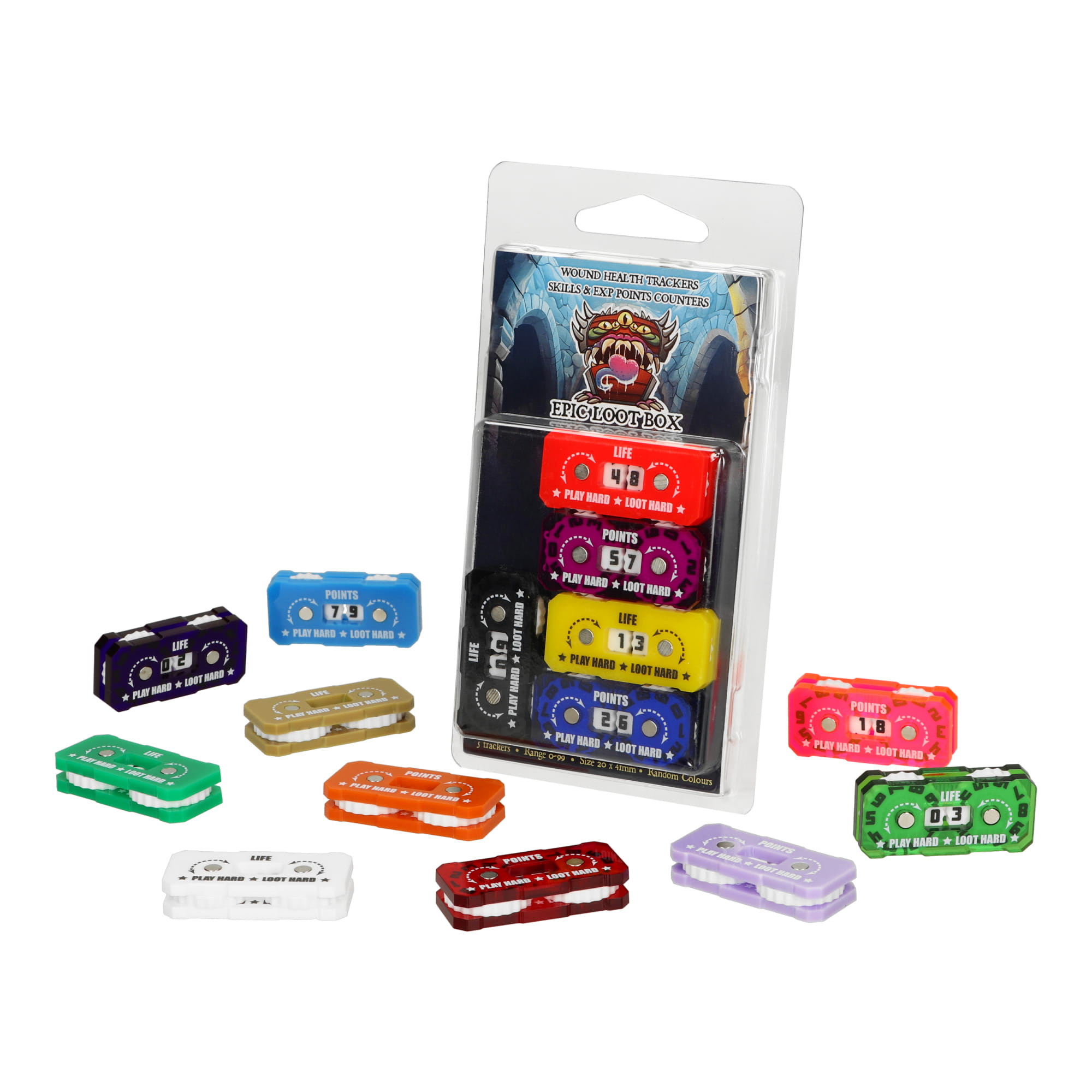 Epic Loot Box - Trackers 0-99 20x41mm (5 Trackers)