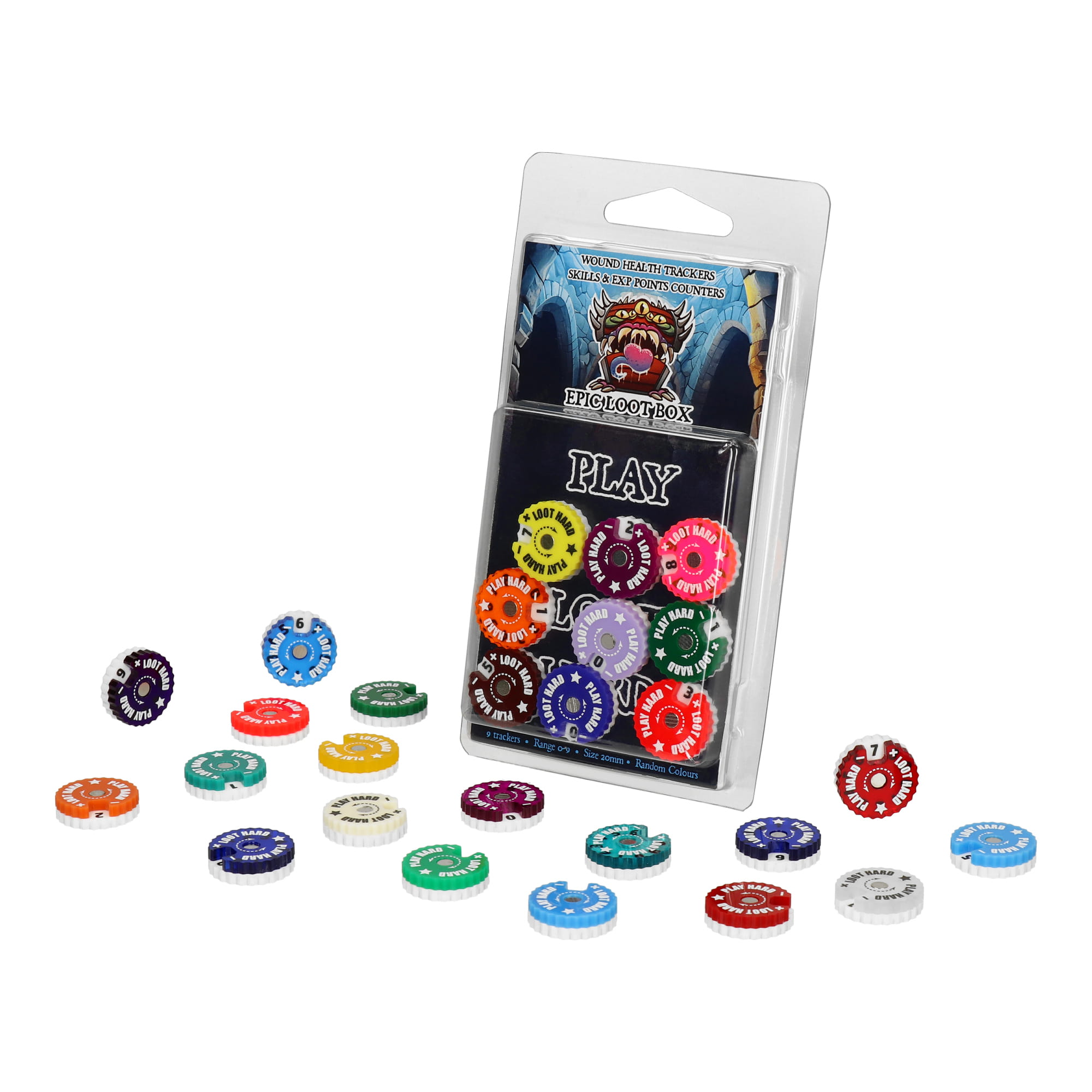 Epic Loot Box - Trackers 0-9 20mm (9 trackers)